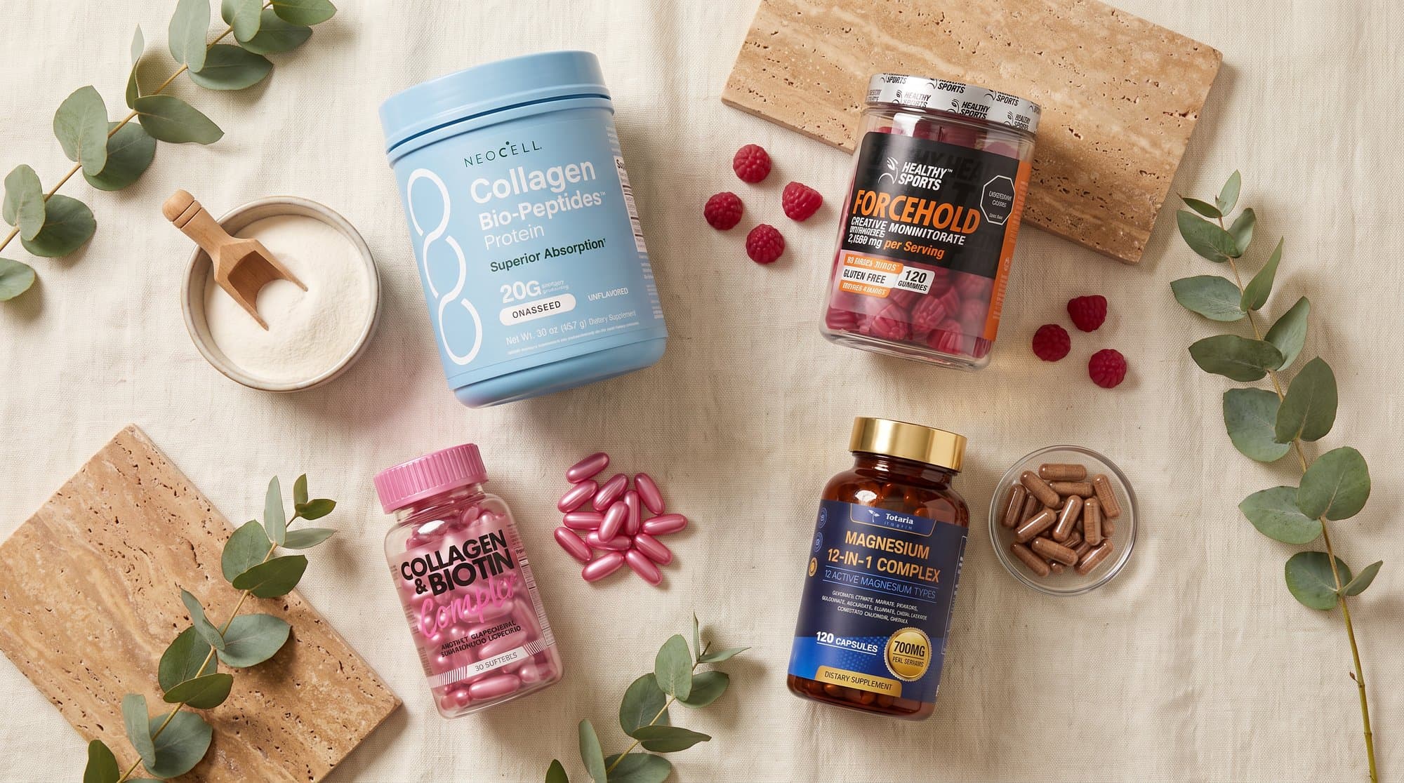 Los cuatro productos de Raíz Viva con sus ingredientes